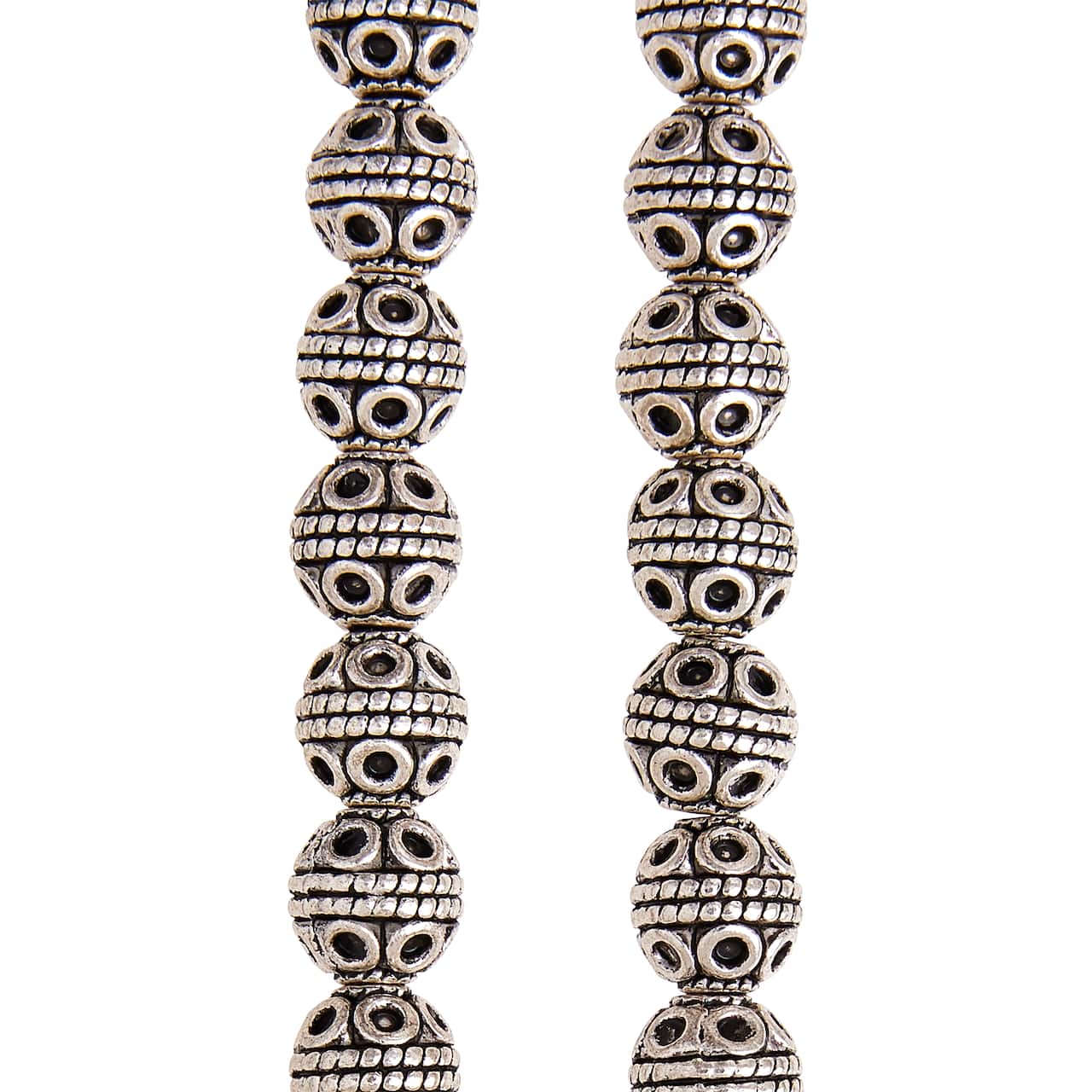 12 Pack: Silver Plated Carved Round Beads, 8mm by Bead Landing™